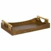 New ✔️ Uniek Kate And Laurel Ormond Walnut Wood Decorative Tray With Gold Metal Handles ⭐