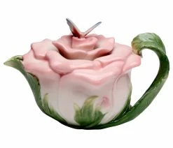 Promo ✔️ Cosmos Gifts Corp. Butterfly On Rose Teapot, 12 Oz. 🌟