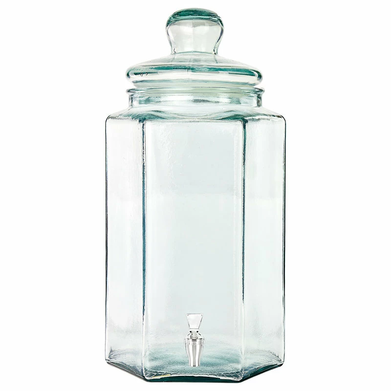 Wholesale 😉 Couronne Co. Small Hexagonal Recycled Glass Jar With Spigot ✨ 2 Wholesale 😉 Couronne Co. Small Hexagonal Recycled Glass Jar With Spigot ✨ - Image 2