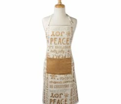 Cheap ✨ Design Imports Gold 🎄 Christmas Collage Chef Apron 😀 -Tabletop Sales Store 7a41d2570d9e6044 7038 w800 h800 b1 p0