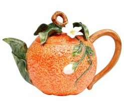 New 👍 Cosmos Gifts Corp. Orange Teapot ✔️