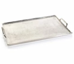 Budget 💯 Zodax Aluminum Tray With Handles, Rectangular Shape, Silver 🎁