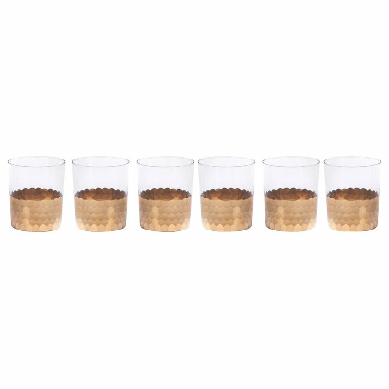 Budget ๐ Zodax "Vitorrio" Glass Tumbler, Gold (Set Of 6) โ๏ธ 1 Budget ๐ Zodax "Vitorrio" Glass Tumbler, Gold (Set Of 6) โ๏ธ