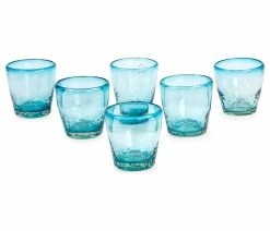 Deals ๐ NOVICA Delicious Blue, Set Of 6 Blown Glass Juice Glasses, Mexico ๐
