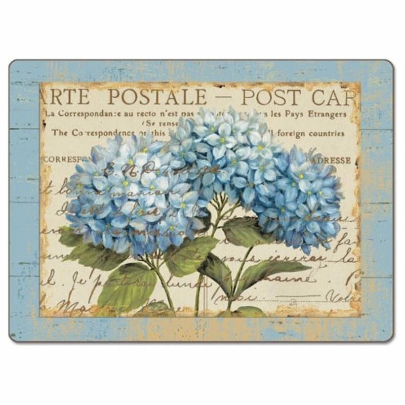 Wholesale 🤩 CounterArt Blue Hydrangeas Hardboard Placemat, Set Of 2 ❤️ 1 Wholesale 🤩 CounterArt Blue Hydrangeas Hardboard Placemat, Set Of 2 ❤️