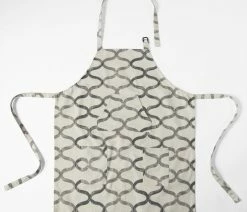 Deals 🤩 Exclusive Fabrics & Furnishings, LLC Illusions Silver Grey Printed Cotton Apron, 27"W X 34"L 👏 -Tabletop Sales Store 8371cc2a025dbb82 2239 w800 h800 b0 p0