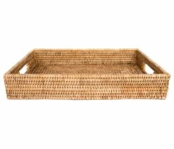 Top 10 🤩 Artifacts Trading Company Artifacts Rattan Rectangle Tray Handles, Honey Brown 🔔