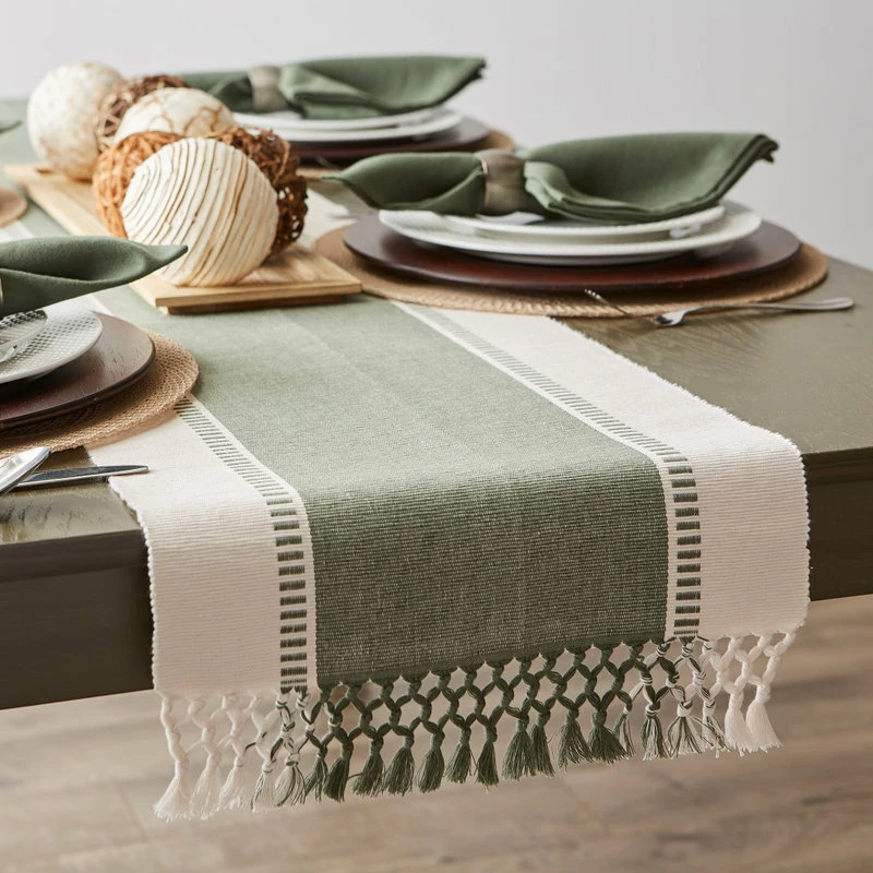 Hot Sale ✔️ Design Imports Artichoke Green Dobby Stripe Table Runner 13"x72" 🎉 4 Hot Sale ✔️ Design Imports Artichoke Green Dobby Stripe Table Runner 13"x72" 🎉 - Image 4