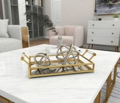 Promo 💯 CosmoLiving By Cosmopolitan Glam Gold Metal Tray 85447 🥰 -Tabletop Sales Store 8cc1825302325a04 6993 w800 h800 b0 p0