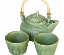 Buy 😉 NOVICA Banana Frog Ceramic Tea Set, Set For 2 👏