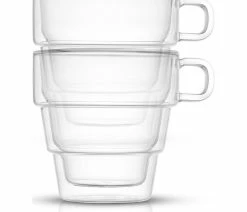 Brand new ❤️ JoyJolt Pila Double Walled Coffee Glass Tea Cups 16 Oz, Set Of 2 🌟 -Tabletop Sales Store 8e7148b301b0eefe 9587 w800 h800 b1 p0