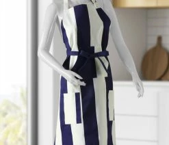 Flash Sale 🧨 Exclusive Fabrics & Furnishings, LLC Cabana Navy Printed Cotton Apron, 27"W X 34"L ❤️ -Tabletop Sales Store 9031f728025dbbb4 2388 w800 h800 b0 p0