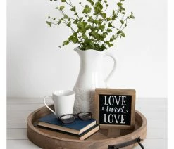 Cheap 👍 Uniek Marmora Wood And Metal Round Tray, Rustic Brown 18 Diameter 👍 -Tabletop Sales Store 923102590c05aef9 5281 w800 h800 b0 p0