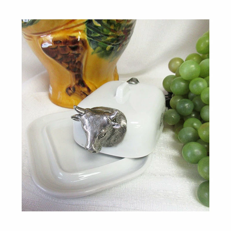 Wholesale ⌛ La Maison De L'Etain La Maison De L’Etain Pewter & Porcelain Cow Design Butter Dish ⭐ 3 Wholesale ⌛ La Maison De L'Etain La Maison De L’Etain Pewter & Porcelain Cow Design Butter Dish ⭐ - Image 3