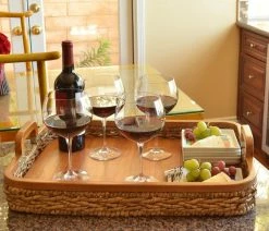 Top 10 🔔 KOUBOO Rectangular Anson Serving Tray, Sea Grass With Solid Wood Bottom 🤩 -Tabletop Sales Store 9601cb300f971406 6885 w800 h800 b0 p0