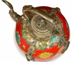 Deals 🧨 China Furniture And Arts Tibetan Porcelain And Brass Teapot, Red ✔️ -Tabletop Sales Store 97b1ebee0352c773 9619 w800 h800 b1 p0