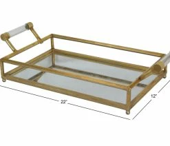 Promo 💯 CosmoLiving By Cosmopolitan Glam Gold Metal Tray 85447 🥰 -Tabletop Sales Store 97e1546d00522e13 6993 w800 h800 b0 p0