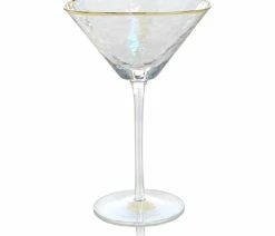 Coupon 😉 Zodax Kampari Triangular Martini Glasses With Gold Rim, Set Of 4 😀
