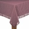 Cheapest ✨ LINTEX LINENS INC Homespun Fringed 100% Cotton Tablecloth, Wine, 52"x70" 🎉