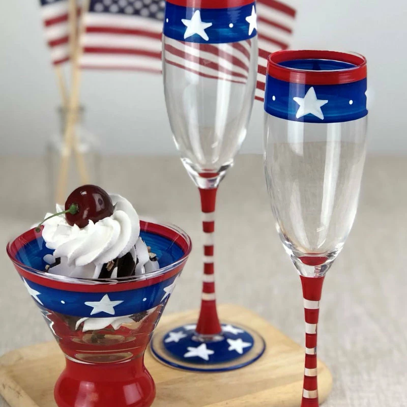 Deals 👏 Golden Hill Studio Stars And Stripes Champagne Flute Patriotic Collection, Set Of 2 🔥 2 Deals 👏 Golden Hill Studio Stars And Stripes Champagne Flute Patriotic Collection, Set Of 2 🔥 - Image 2