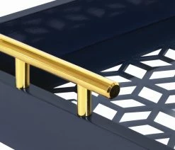Flash Sale 🎁 Uniek Caspen Rectangle Decorative Tray, Navy Blue 12.25x16.5 🎉 -Tabletop Sales Store 9d4115770fbc2d57 5029 w800 h800 b0 p0