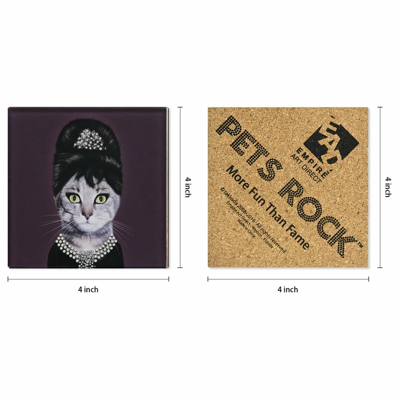 Best Sale ๐ Empire Art Direct Glass Drink Coasters With Cork Bottom, Pets Rock Icons 12 Characters โค๏ธ 5 Best Sale ๐ Empire Art Direct Glass Drink Coasters With Cork Bottom, Pets Rock Icons 12 Characters โค๏ธ - Image 5