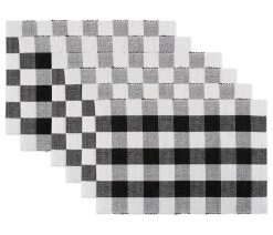 Budget 👏 Design Imports DII Black Buffalo Check Ribbed Placemat, Set Of 6 👏