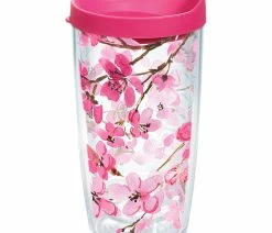 Promo ๐ฅ Tervis Sakura Japanese Cherry Blossom Insulated Tumbler Cup, 16oz Classic โ
