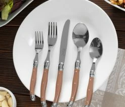 Deals 🛒 French Home Brands French Home Laguiole 20 Piece Stainless Steel Flatware Set For 4, Cafe Au Lait 😍 -Tabletop Sales Store a1d1490c02991561 9630 w800 h800 b0 p0