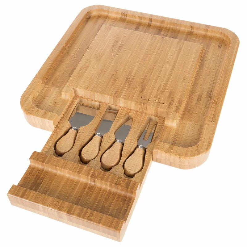 Top 10 😍 Bamboo Cheese Serving Tray With 4 Piece Cutlery Set By Classic Cuisine 🎉 1 Top 10 😍 Bamboo Cheese Serving Tray With 4 Piece Cutlery Set By Classic Cuisine 🎉