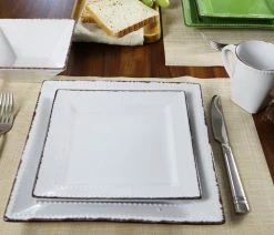Cheapest ⭐ Lorenzo Import, LLC 16 Piece Square Beaded Stoneware Dinnerware Set By Lorren Home Trends, White 🤩 -Tabletop Sales Store a551e3f00b560128 3050 w800 h800 b0 p0