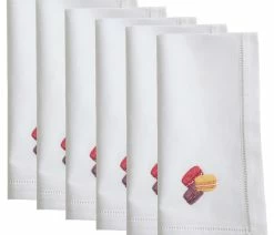 Coupon 🤩 Saro Lifestyle Cotton Napkins With Embroidered Macaron Design, Set Of 6, 20" X 20" 👍 -Tabletop Sales Store a771cec80f35a072 9186 w800 h800 b1 p0