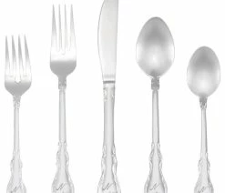 Wholesale 🤩 RiverRidge Home RiverRidge Bouquet 46-Piece Stainless Steel Letter N Flatware Set In Silver 👏