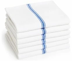 New ✔️ Liliane Collection Premia Stripe Dish Towels, Set Of 6, Blue 🛒