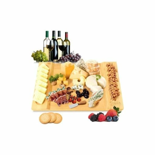 Best deal ❤️ Brawbuy Bamboo Cheese Board Charcuterie Board, 16" X 10" X 1.2" 💯 -Tabletop Sales Store a931c3e201b57867 1120 w800 h800 b1 p0