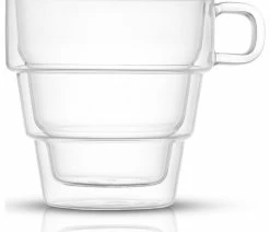 Brand new ❤️ JoyJolt Pila Double Walled Coffee Glass Tea Cups 16 Oz, Set Of 2 🌟 -Tabletop Sales Store a931c85101b0eefd 9587 w800 h800 b1 p0