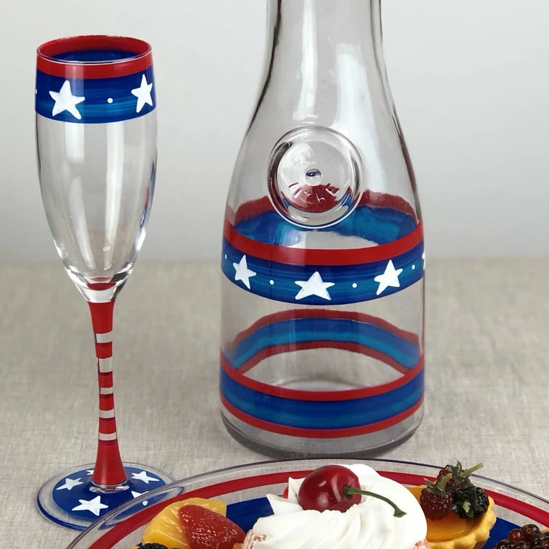 Deals 👏 Golden Hill Studio Stars And Stripes Champagne Flute Patriotic Collection, Set Of 2 🔥 4 Deals 👏 Golden Hill Studio Stars And Stripes Champagne Flute Patriotic Collection, Set Of 2 🔥 - Image 4