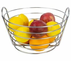 Promo ๐ HOME BASICS Simplicity Collection Fruit Basket, Satin Chrome ๐