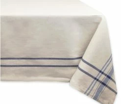 Cheap ๐ Design Imports DII Nautical Blue French Stripe Tablecloth 60"x104" ๐