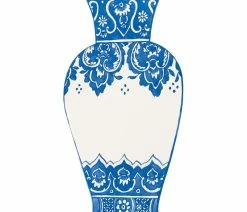 Outlet 🎁 My Swanky Home Luxe Large Blue White Vase Table Accent Place Cards | Set 36 China Urn Label Tag 🛒