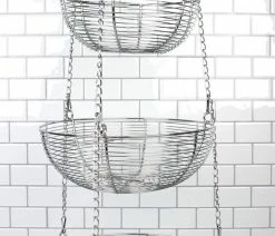 Buy 🎉 RSVP International Woven Wire Hanging Basket - Chrome 💯 -Tabletop Sales Store b4617ec1017b0b10 9809 w800 h800 b0 p0