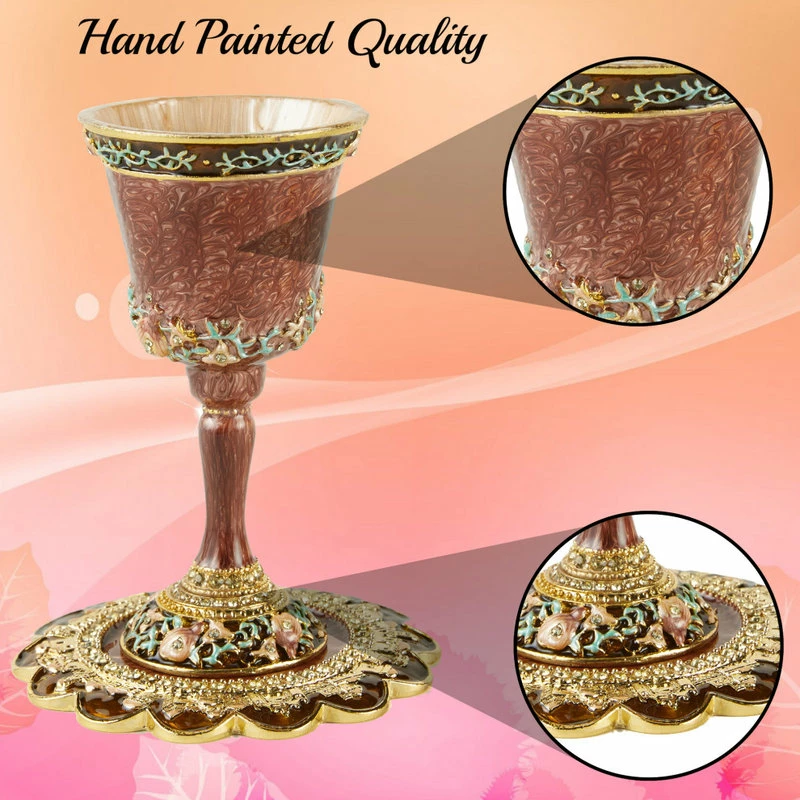 Discount 😍 Matashi Crystals Matashi Hand-Painted Tall Kiddush Cup Set 🔔 4 Discount 😍 Matashi Crystals Matashi Hand-Painted Tall Kiddush Cup Set 🔔 - Image 4