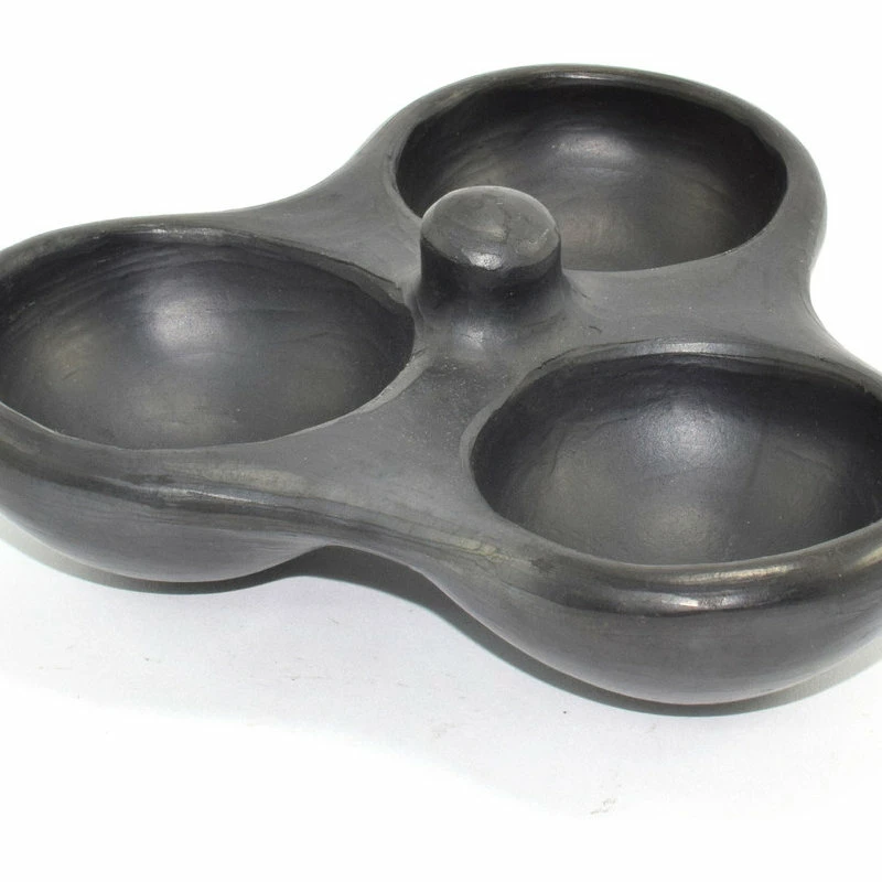 Promo 🌟 Ancient Cookware, Triple Chamba Clay Salsa Dish, 4x5x1.5 ✔️ 2 Promo 🌟 Ancient Cookware, Triple Chamba Clay Salsa Dish, 4x5x1.5 ✔️ - Image 2