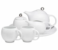 Coupon ๐ Maia Ming Designs Eva 6-Piece Tea Set, Glossy White ๐งจ
