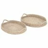Deals ⭐ Brimfield & May Set Of 2 Brown Sea Grass Boho Style Tray 41196 ✔️