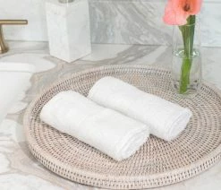 Outlet 😍 Artifacts Trading Company Artifacts Rattan™ Round Flat Tray, White Wash, 16"x16"x1" 😀 -Tabletop Sales Store bc918c9d0061e8c0 6156 w800 h800 b0 p0