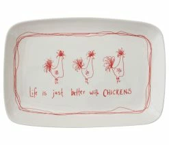 Flash Sale 😉 CREATIVE CO-OP "Life Is Just Better With Chickens" Stoneware Platter 👏