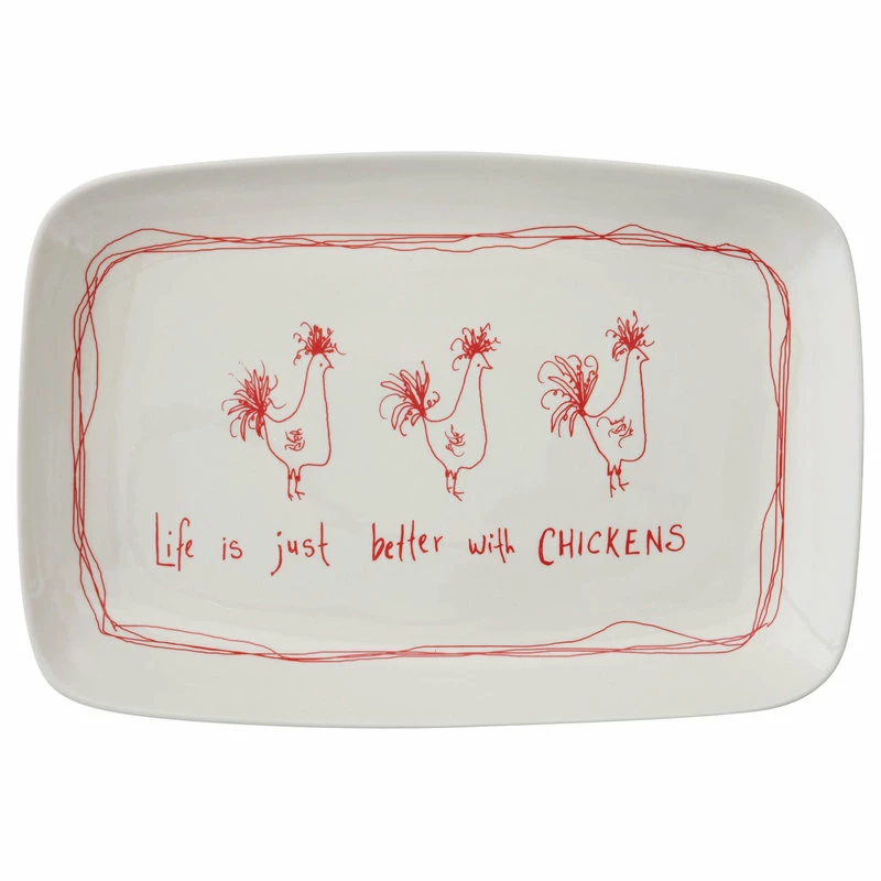 Flash Sale 😉 CREATIVE CO-OP "Life Is Just Better With Chickens" Stoneware Platter 👏 1 Flash Sale 😉 CREATIVE CO-OP "Life Is Just Better With Chickens" Stoneware Platter 👏