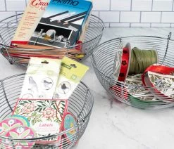 Buy 🎉 RSVP International Woven Wire Hanging Basket - Chrome 💯 -Tabletop Sales Store bf21b1fd017b0b0b 9809 w800 h800 b0 p0