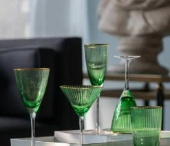 Buy 💯 A&B Home Set Of 2 Green Champagne Flute With Gold Rim D3x10" ⌛ -Tabletop Sales Store bfc12eea0102dcf1 6026 w800 h800 b0 p0